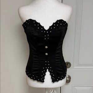 Shirley of Hollywood Black Strapless vintage Corset Top 32